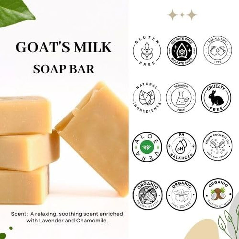 Goat’S Milk and Shea Butter Handcrafted Soap | 100% Natural | Organic Ingredients | Nourishes, Hydrates, and Revitalizes Your Skin | Gentle Formula for Hand, Face & Body | Miami-Made - 1 Bar