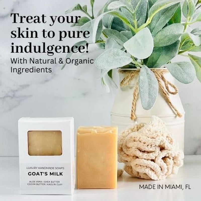 Goat’S Milk and Shea Butter Handcrafted Soap | 100% Natural | Organic Ingredients | Nourishes, Hydrates, and Revitalizes Your Skin | Gentle Formula for Hand, Face & Body | Miami-Made - 1 Bar