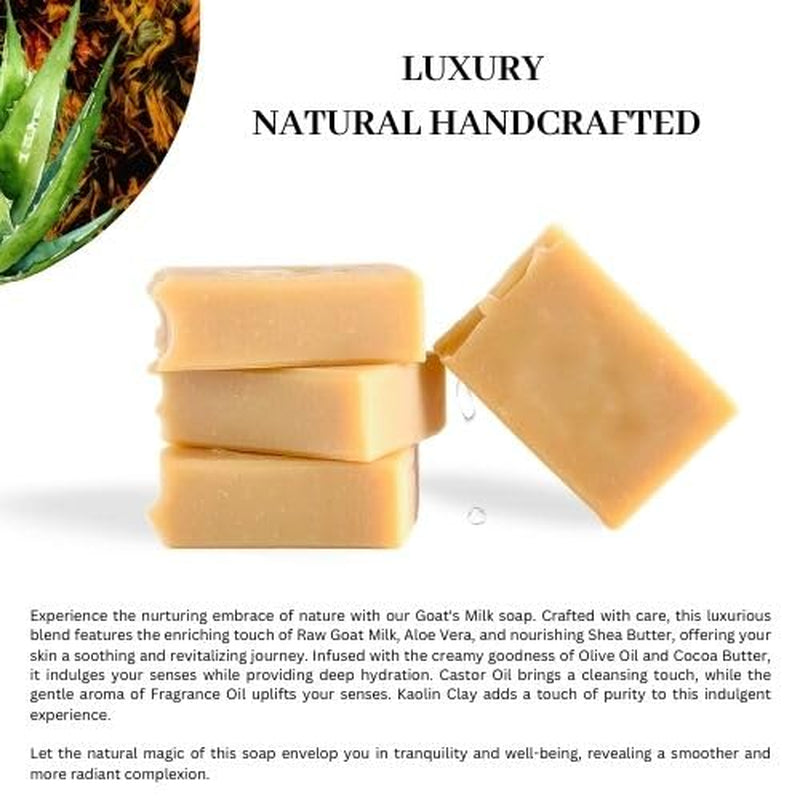 Goat’S Milk and Shea Butter Handcrafted Soap | 100% Natural | Organic Ingredients | Nourishes, Hydrates, and Revitalizes Your Skin | Gentle Formula for Hand, Face & Body | Miami-Made - 1 Bar