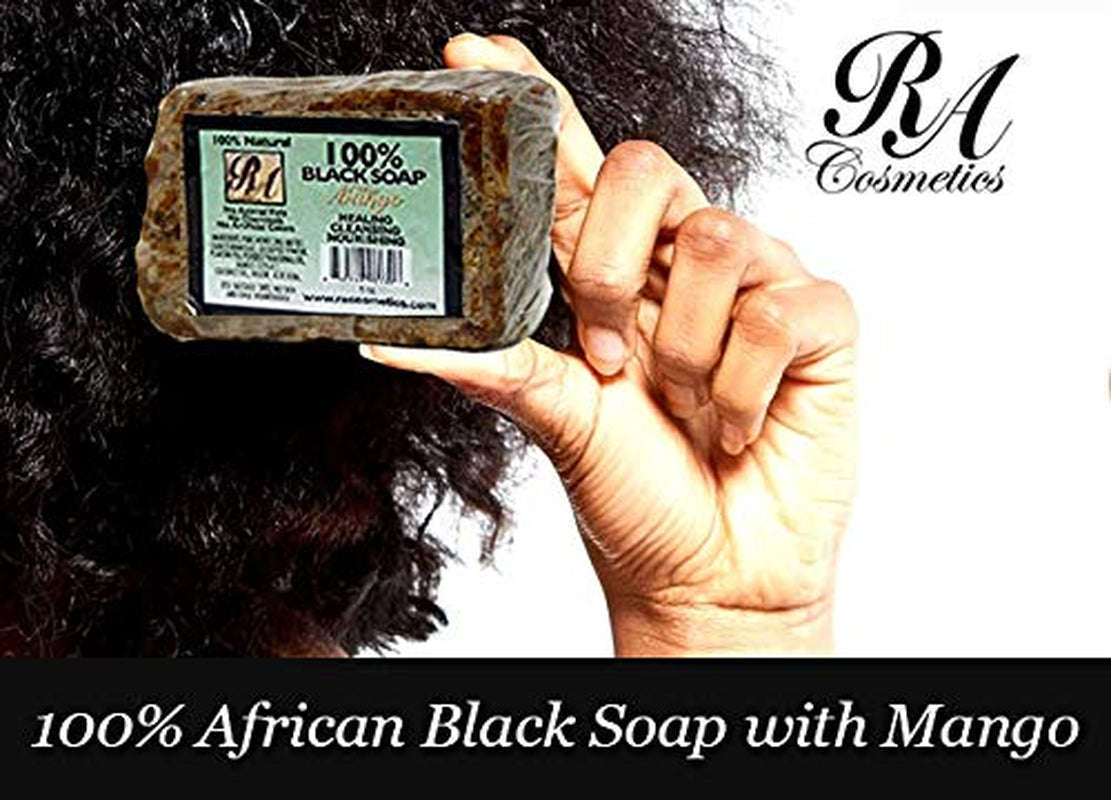 100% Natural African Black Soap, Mango Scent, 5 Oz, 141G
