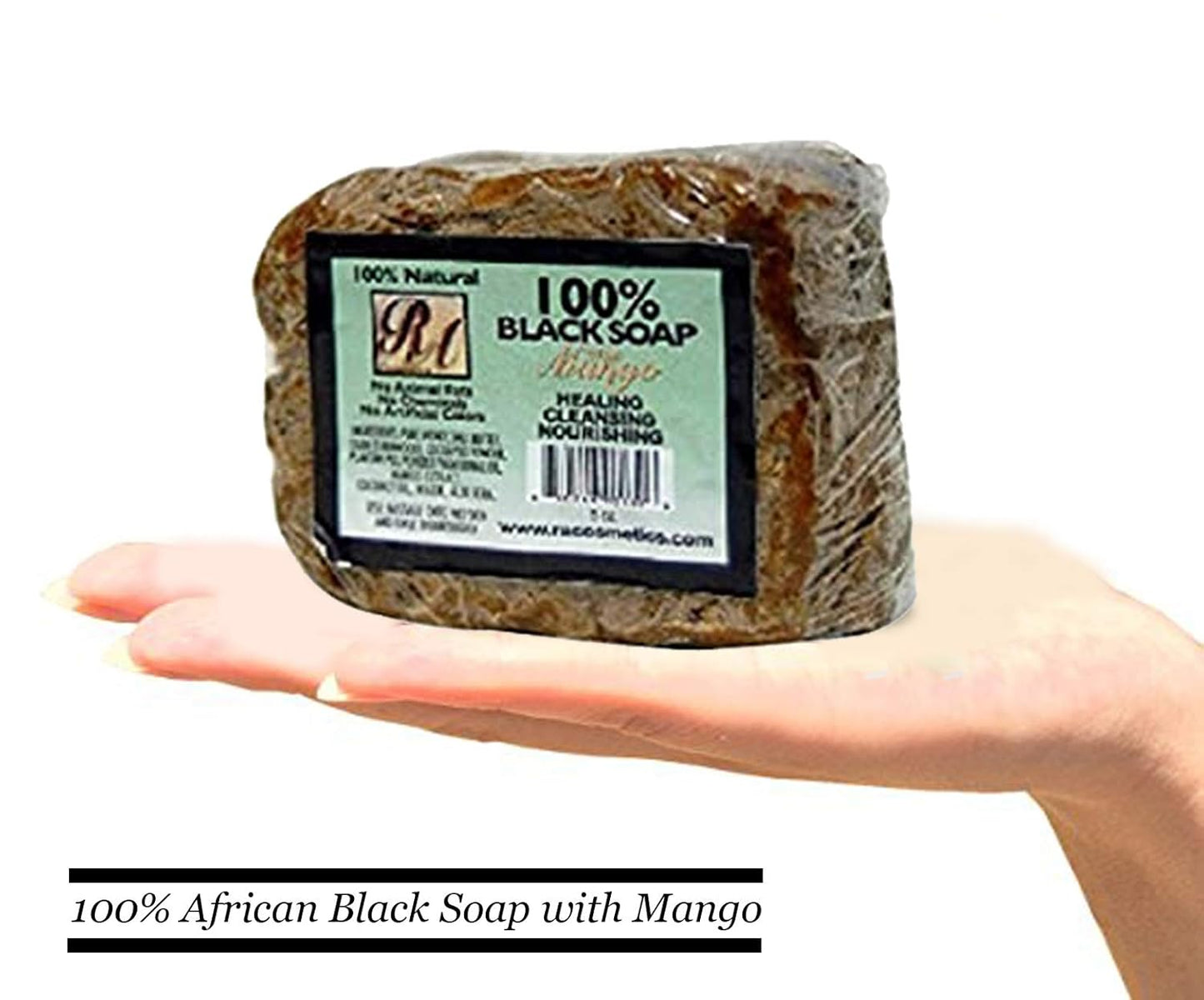 100% Natural African Black Soap, Mango Scent, 5 Oz, 141G