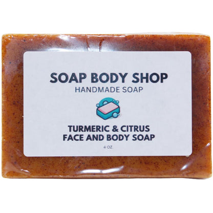 Turmeric & Citrus Essential Oils Brightening Soap, NO KOJIC ACID, Dark Spot Remover, Turmeric Soap Face & Body, Hyperpigmentation, Even Out Skin Tone, Nourishing Goat Milk,  4 Oz. (1 Pack)