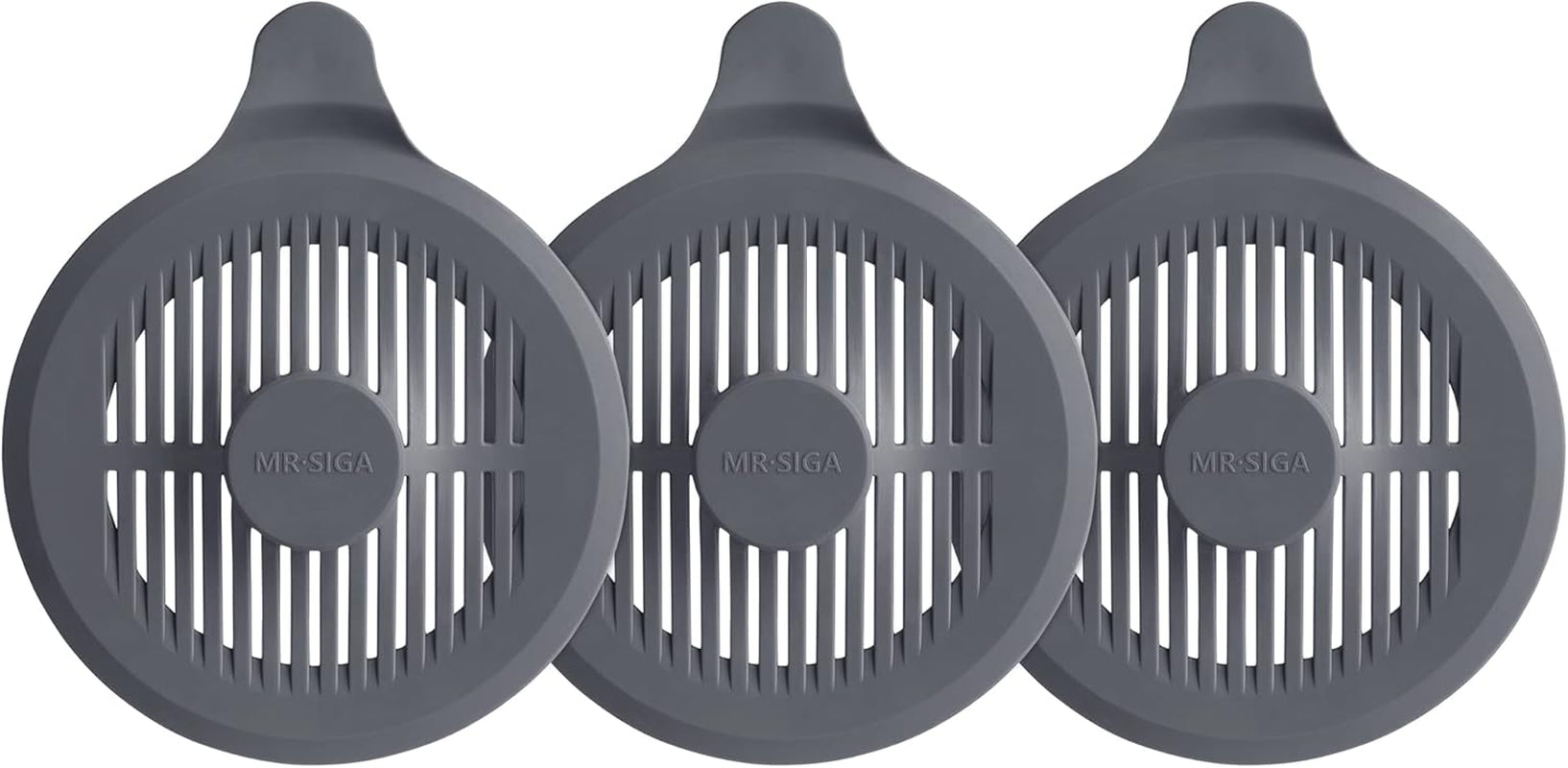 Shower Drain Hair Catcher, Silicone Hair Strainer for Bathtub, Bathroom Hair Stopper Drain Cover, 3 Pack, Gray