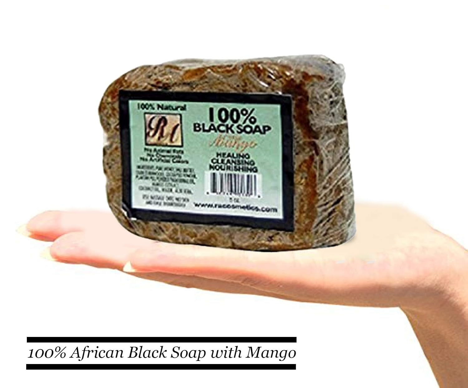 100% Natural African Black Soap, Mango Scent, 5 Oz, 141G
